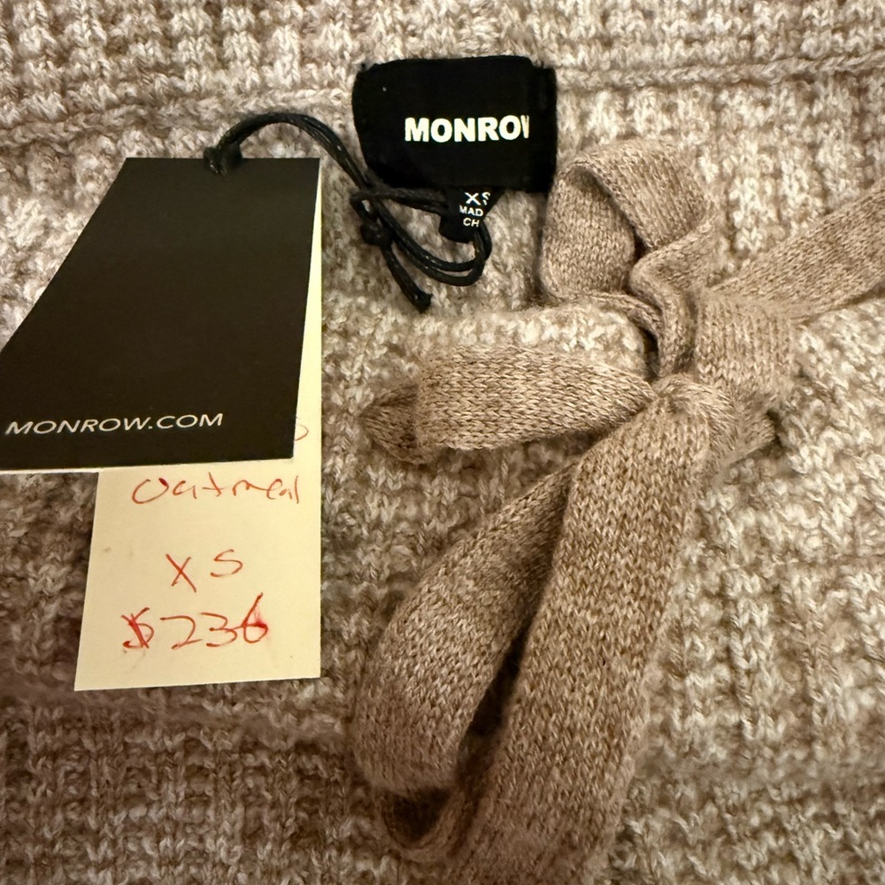 NWT Monrow Women's Wool Cash Space Dye Vintage top and pants size XS - Picture 11 of 15